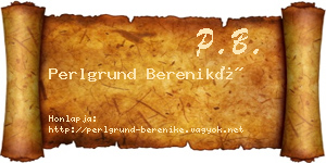 Perlgrund Bereniké névjegykártya